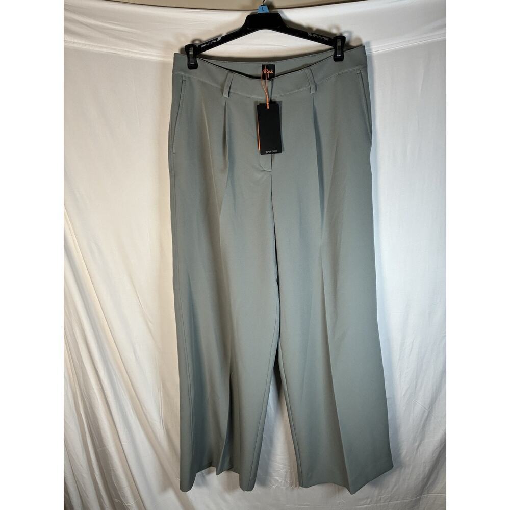 BOSS Hugo Boss Size 10 NWT Gray Wide Leg Tailored Trousers Dress Pants Workwear